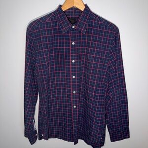 J.Crew Navy & Red Plaid Button-Down Shirt | Men’s Classic Fit